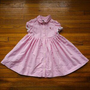 Ralph Lauren - Pink Button-up Cotton Flare Dress